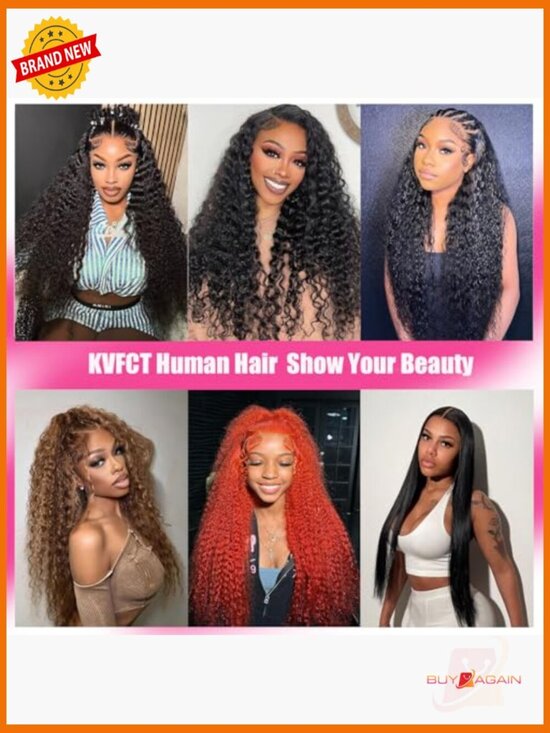 30 Inch Deep Wave Lace Front Wig Human Hair 200 Density HD Transparent main image 5